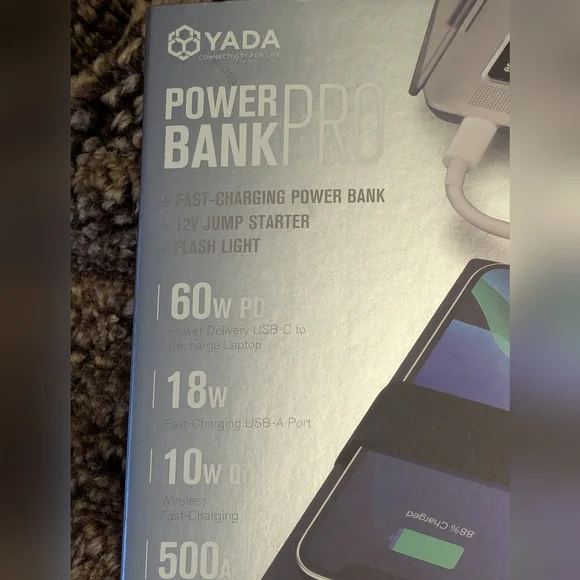 YADA Power Bank Pro, 60W USB-C, Car Battery Jump Starter, 10W Wireless Charger/1